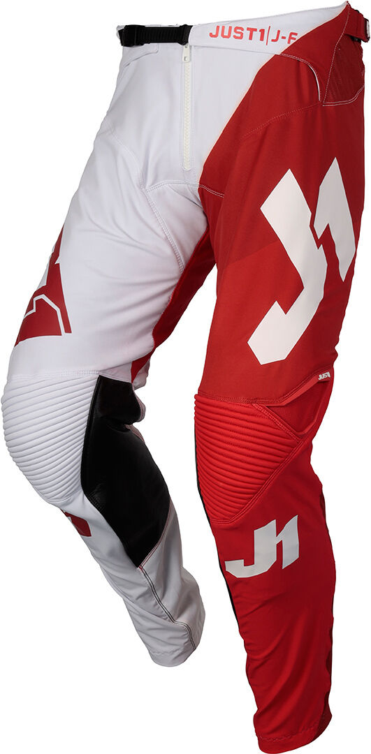 Just1 J-Flex Shape Pantalones motocross - Blanco Rojo (46)