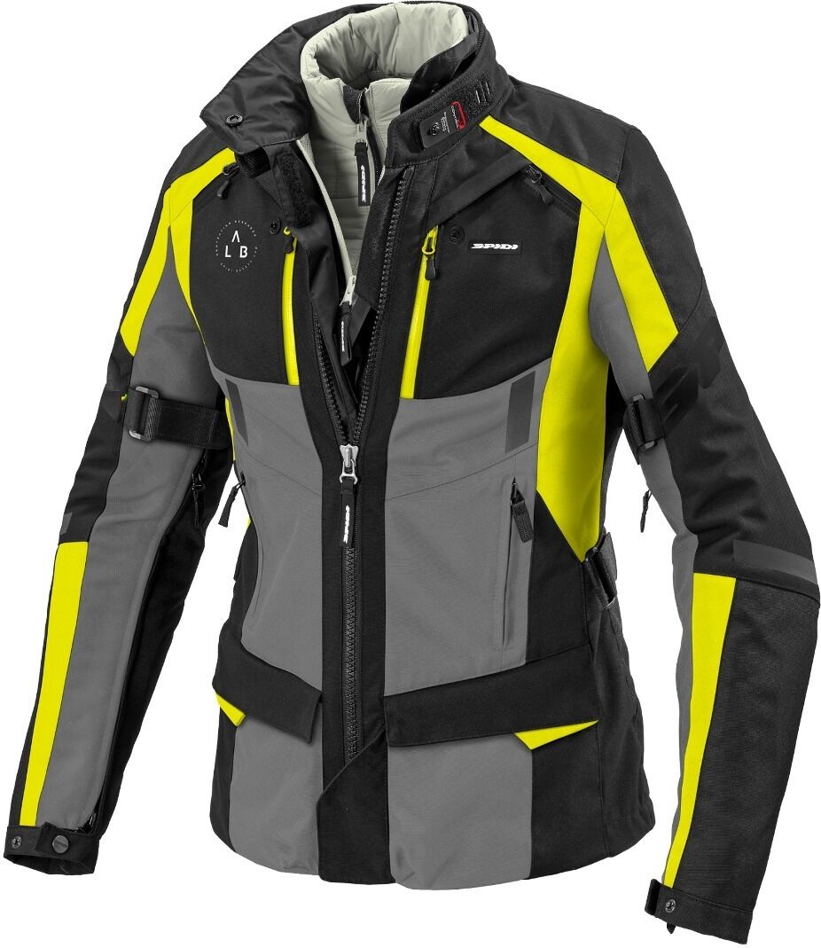 Spidi 4 Season Evo H2Out Chaqueta textil de motocicleta para damas - Negro Amarillo (L)