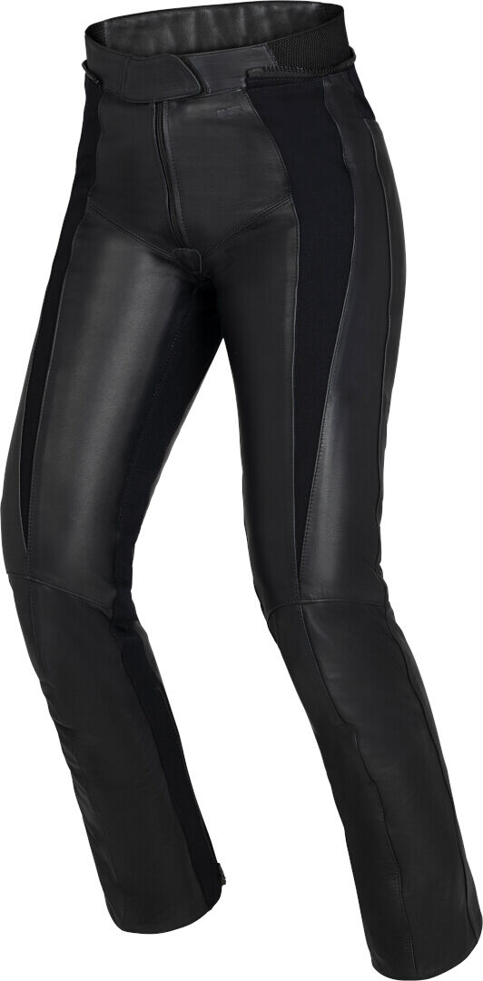 IXS Aberdeen Pantalones de cuero para motocicleta para damas - Negro (XL)