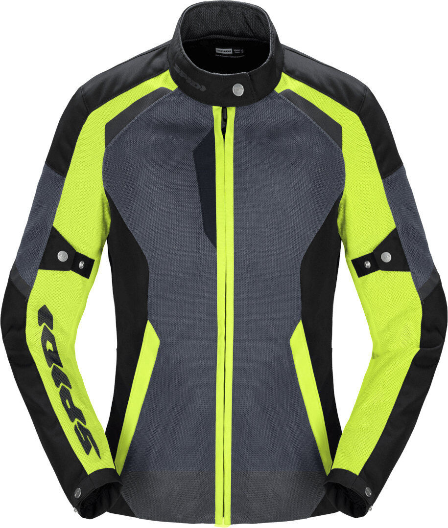 Spidi Tek Net Chaqueta de motocicleta para damas - Negro Gris Amarillo (XS)