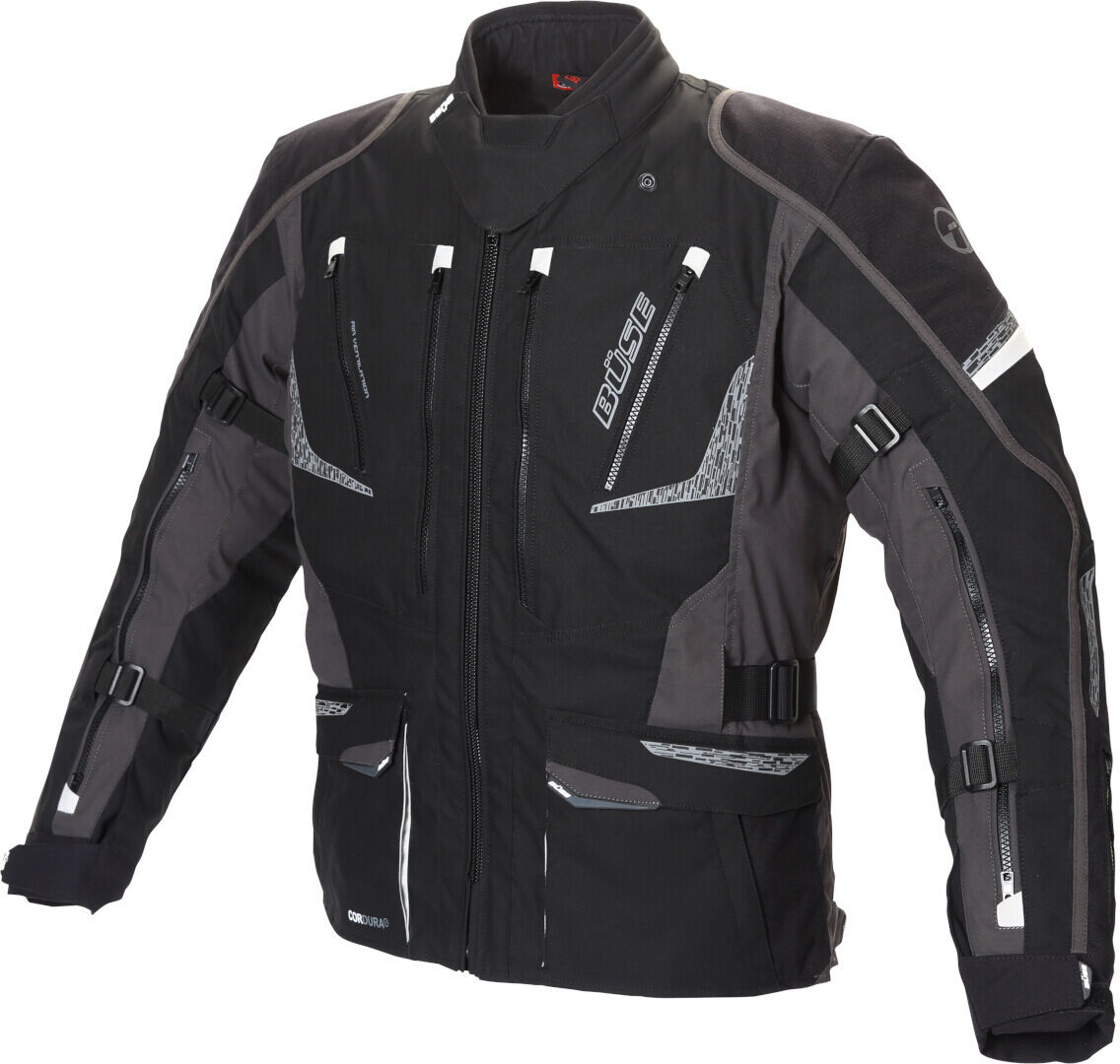 Büse Nero Chaqueta textil de motocicleta para damas - Negro Gris (46)