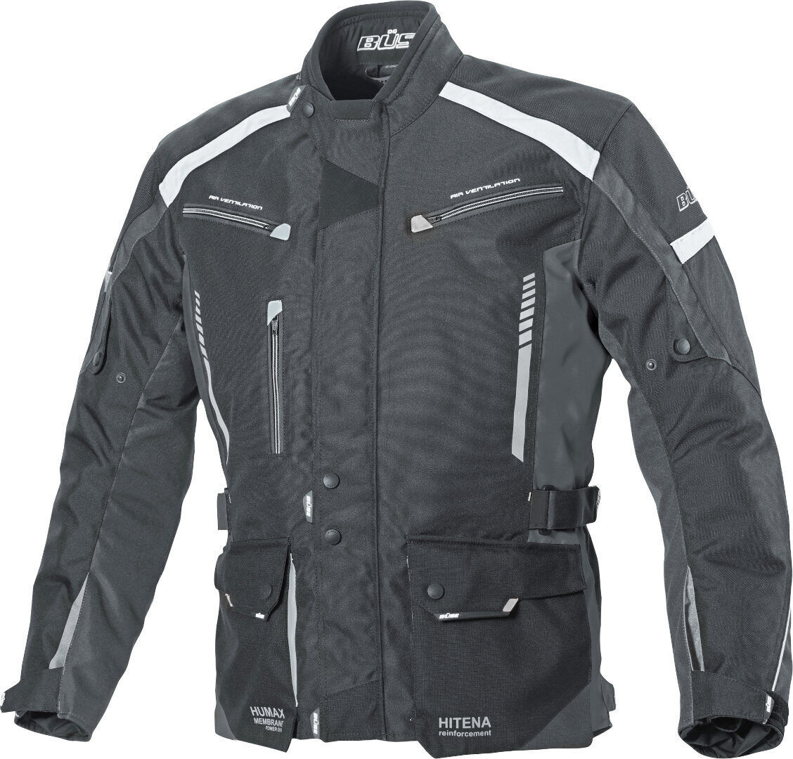 Büse Torino II Chaqueta textil de motocicleta - Negro Blanco (2XL)