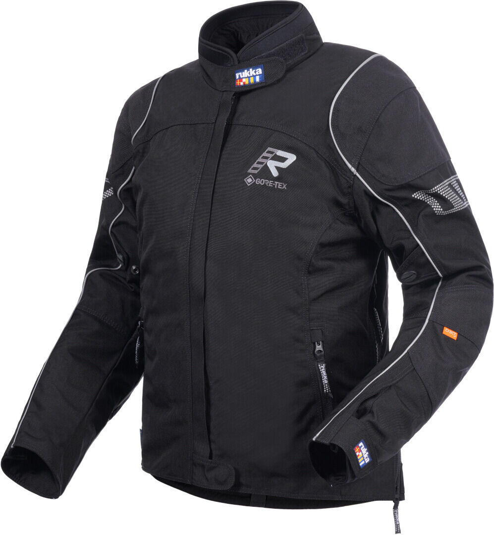 Rukka Traverina Chaqueta textil de motocicleta para damas - Negro Plata (44)