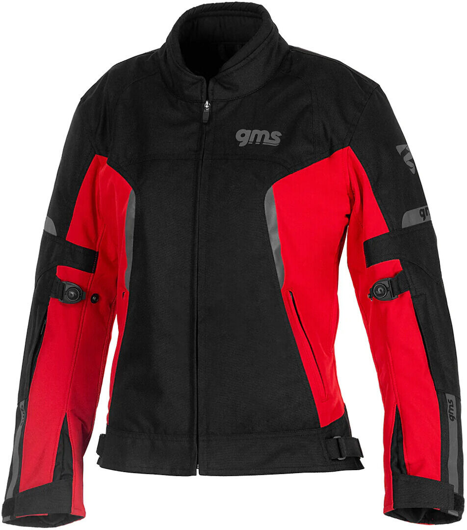 gms Vega impermeable Chaqueta textil de motocicleta para mujer - Negro Rojo (M)