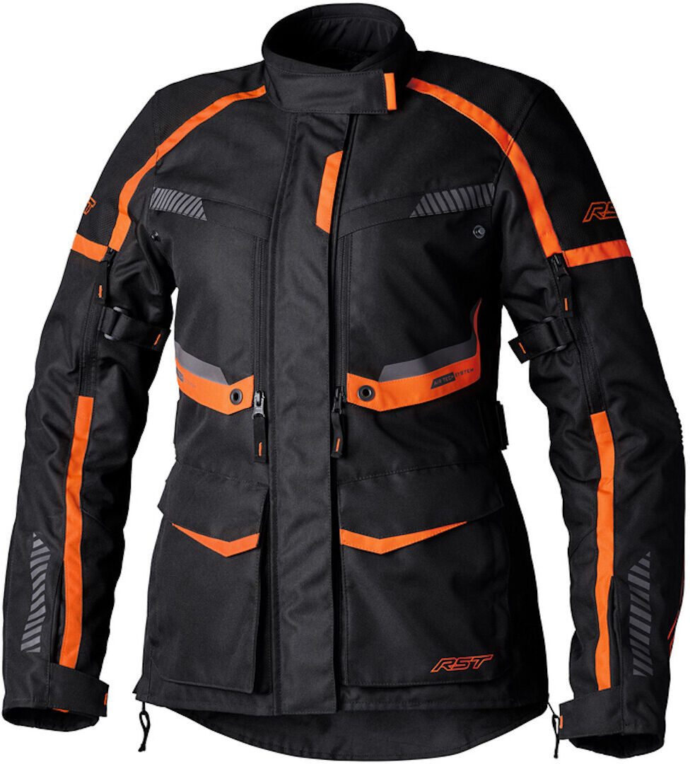 RST Maverick Evo Chaqueta textil de motocicleta para damas - Negro Naranja