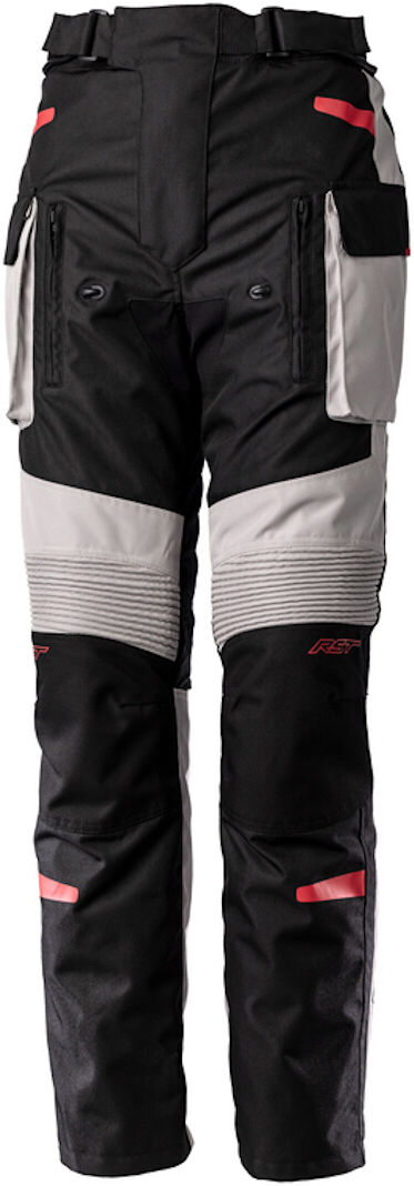 RST Endurance Pantalones textiles de motocicleta para damas - Negro Gris Rojo (XS)