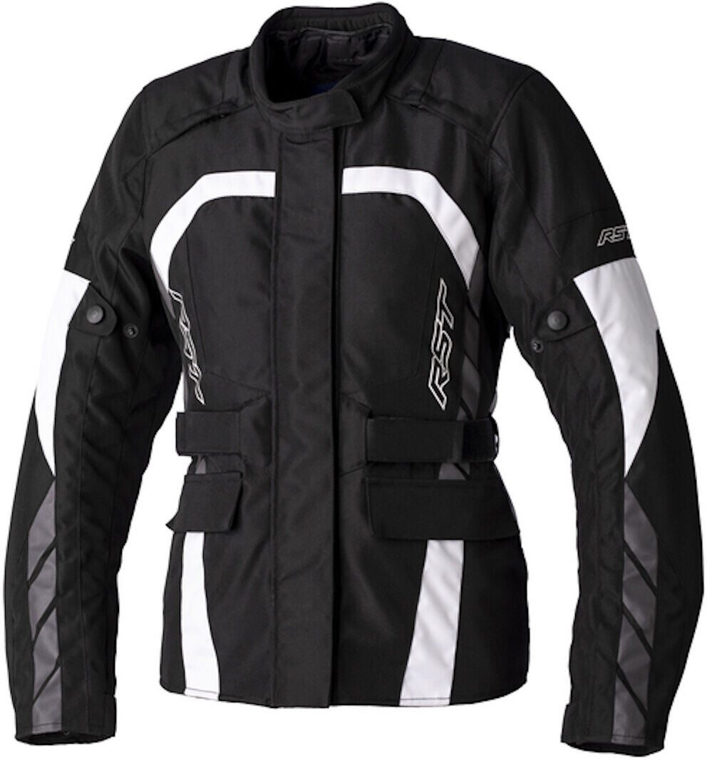 RST Alpha 5 chaqueta textil impermeable para damas - Negro Blanco (S)