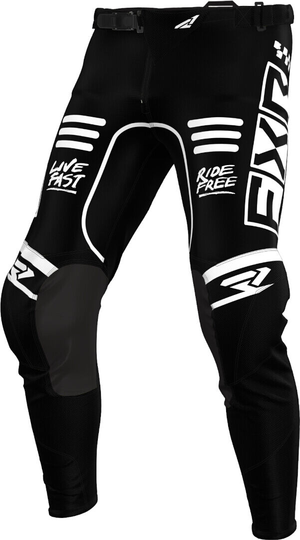 FXR Podium 2024 Youth Pantalones de motocross - Negro Blanco (28)