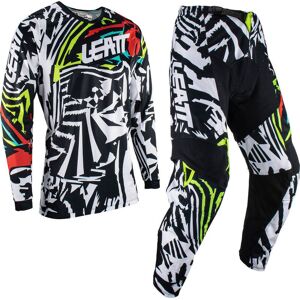 Leatt 3.5 Zebra Jersey y pantalón de motocross - Negro Blanco (M)