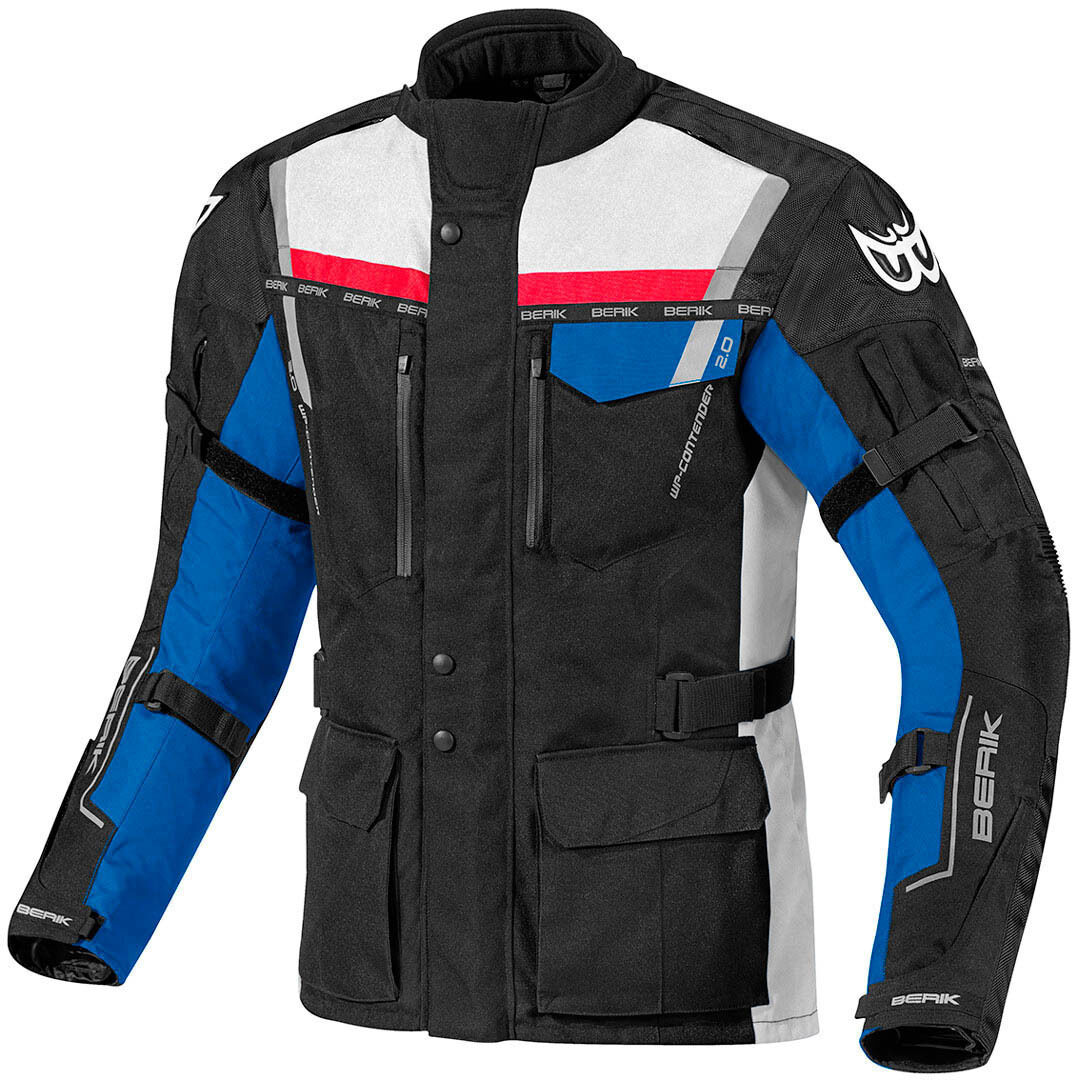 Berik Torino Waterproof Chaqueta textil de moto - Negro Rojo Azul (54)