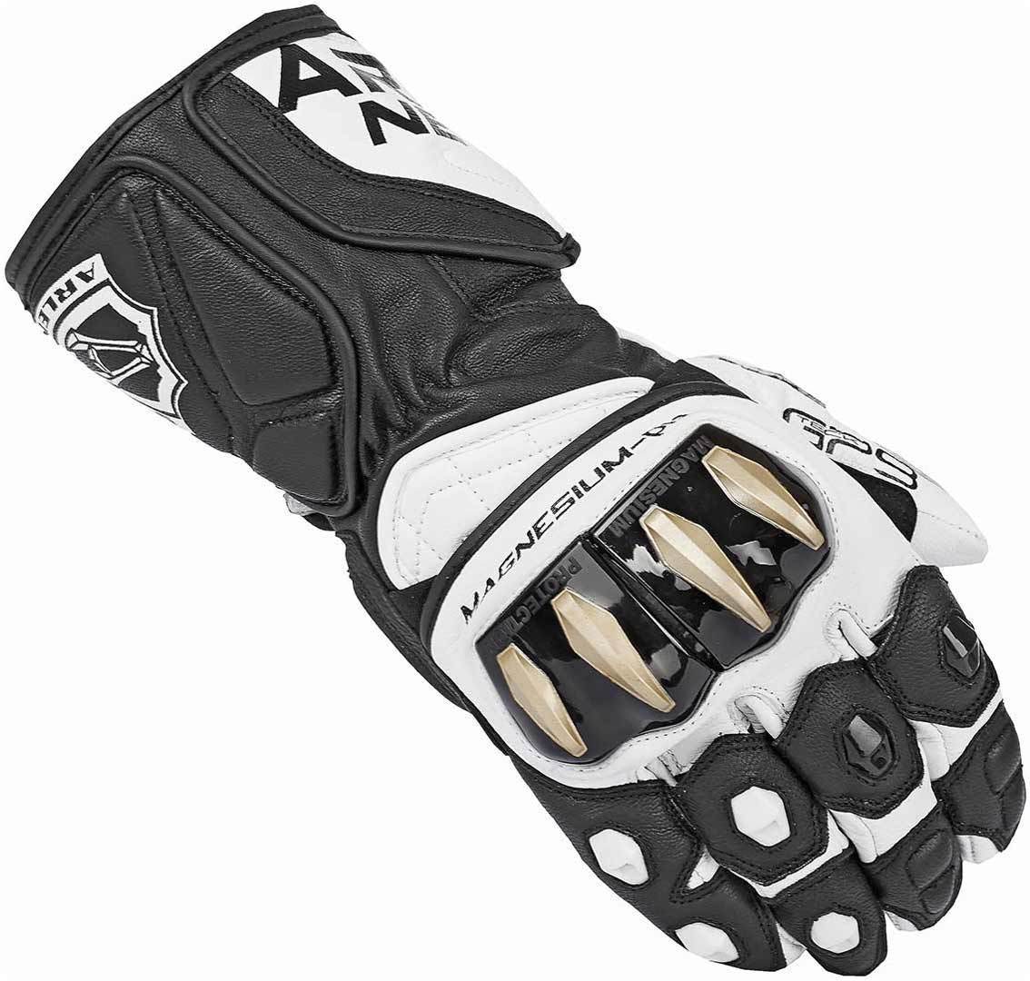 Arlen Ness Sugello Guantes de motocicleta - Negro Blanco (XS)