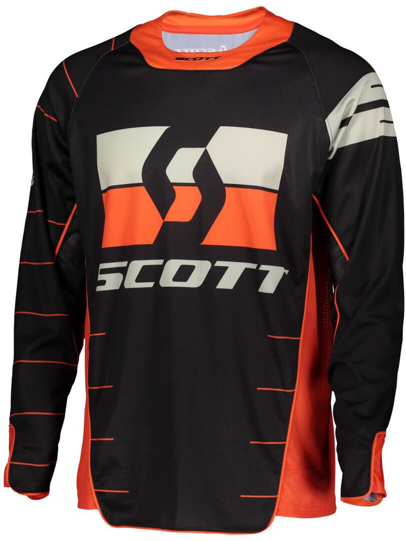 Scott Enduro Camiseta de Motocross - Negro Naranja (XL)