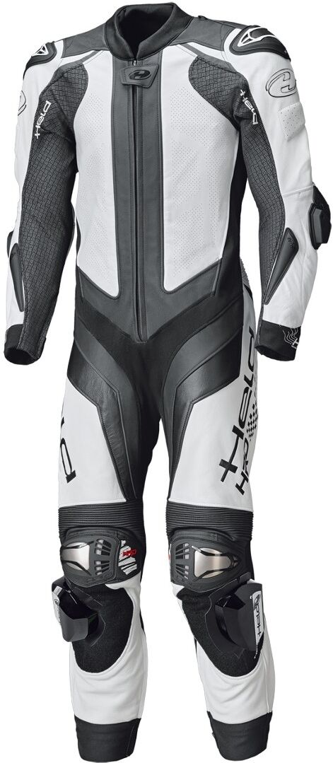 Held Race-Evo II Traje de cuero de motocicleta de una sola pieza - Negro Blanco (54 56 110)