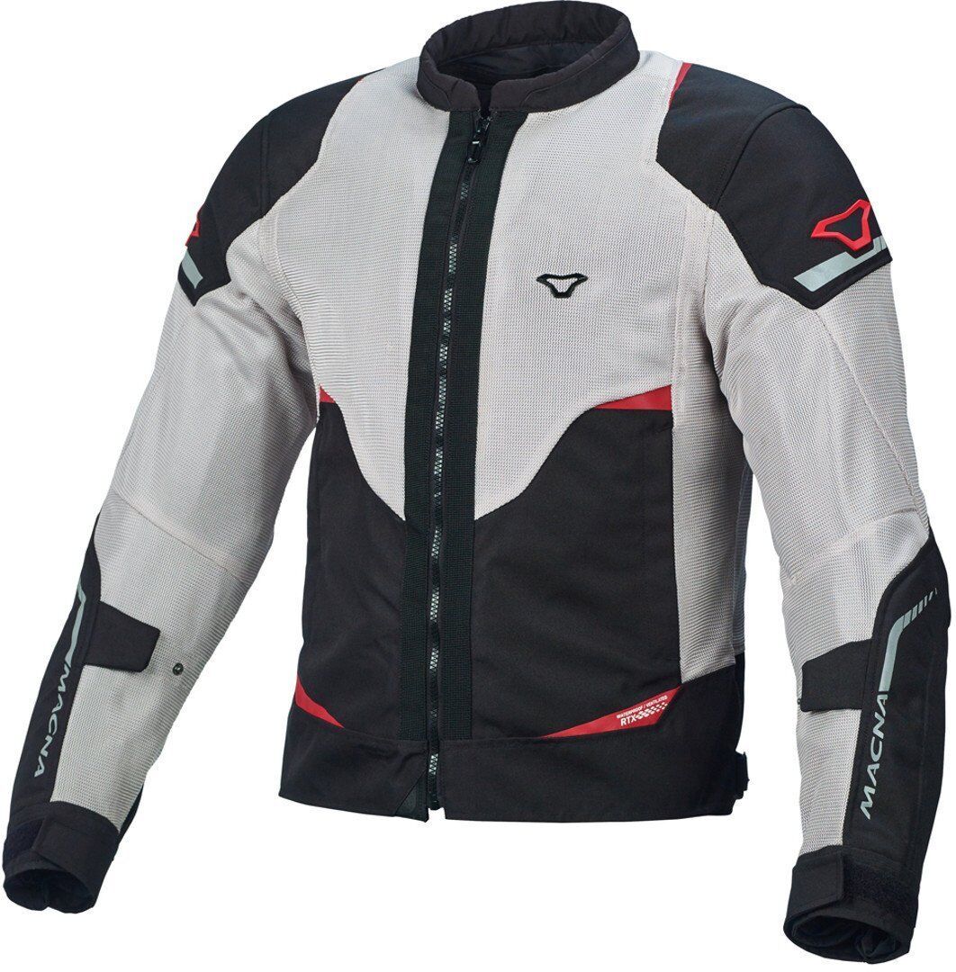 Macna Hurracage Chaqueta de moto textil - Negro Gris Rojo (M)