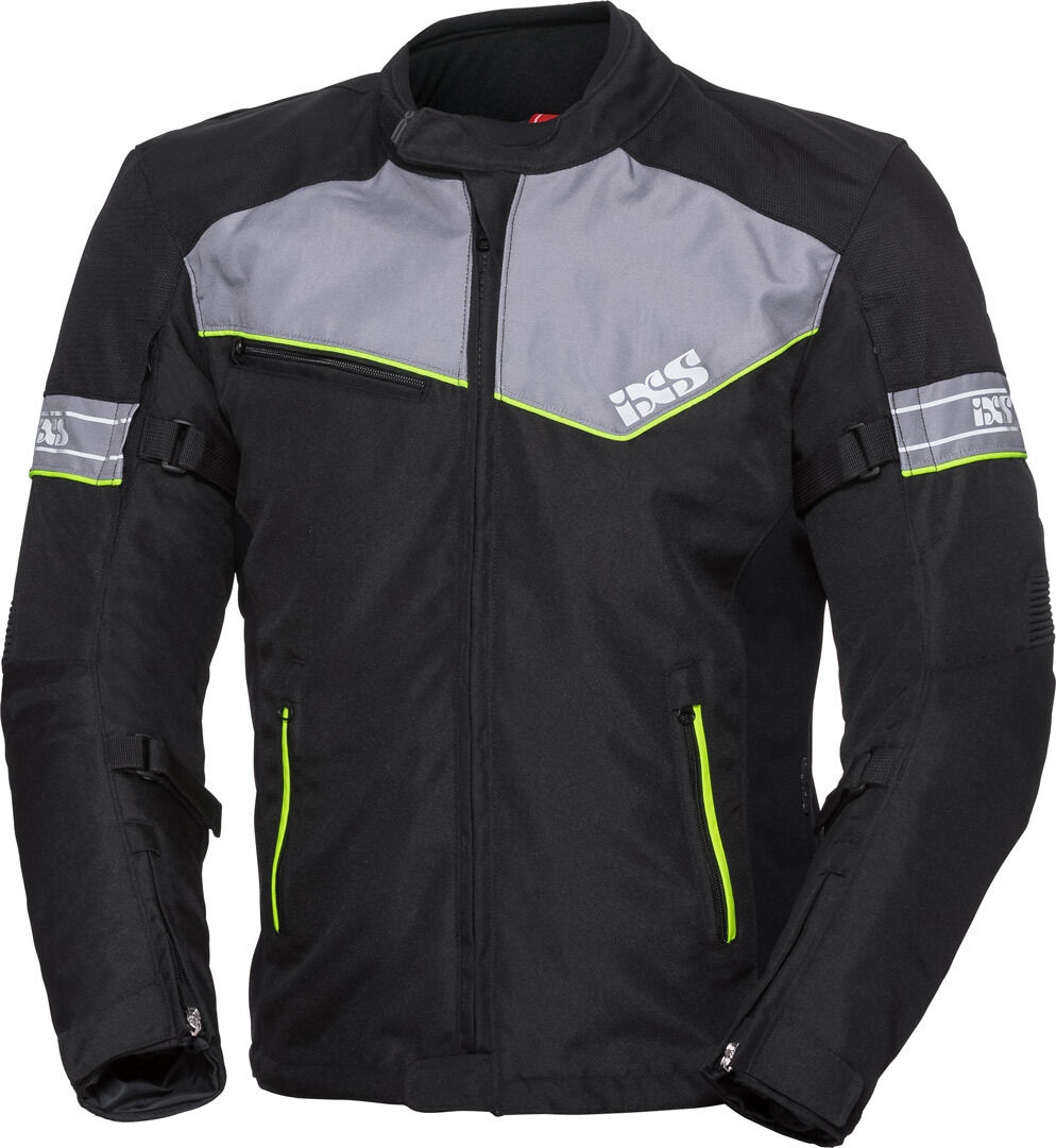 IXS Sport 5/8-ST Chaqueta de moto textil - Negro Gris Amarillo (5XL)