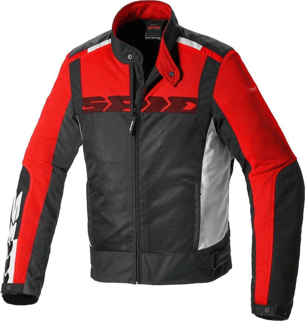 Spidi Solar Net Sport Chaqueta de moto textil - Negro Rojo (M)