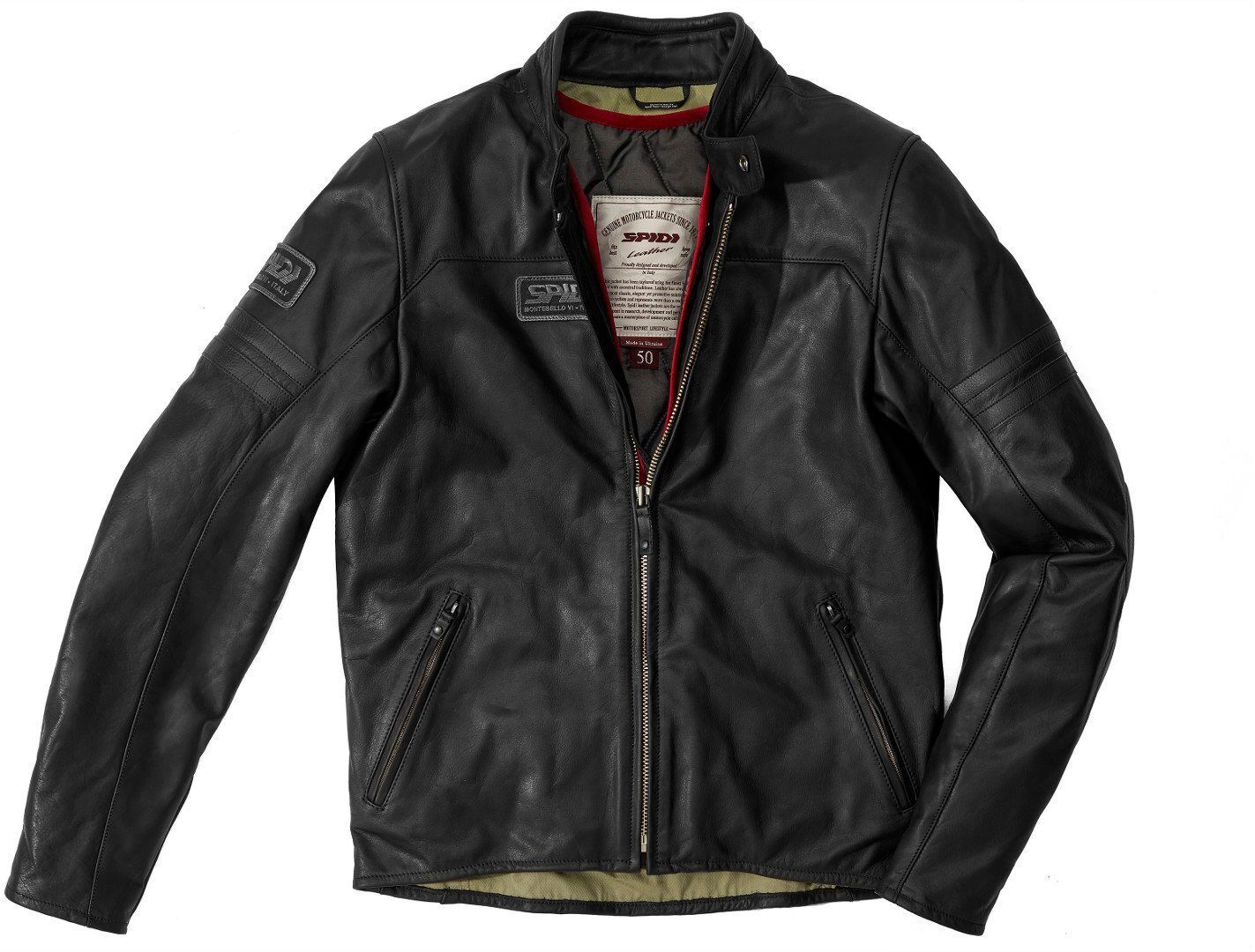 Spidi Vintage Chaqueta de cuero de motocicleta - Negro (52)