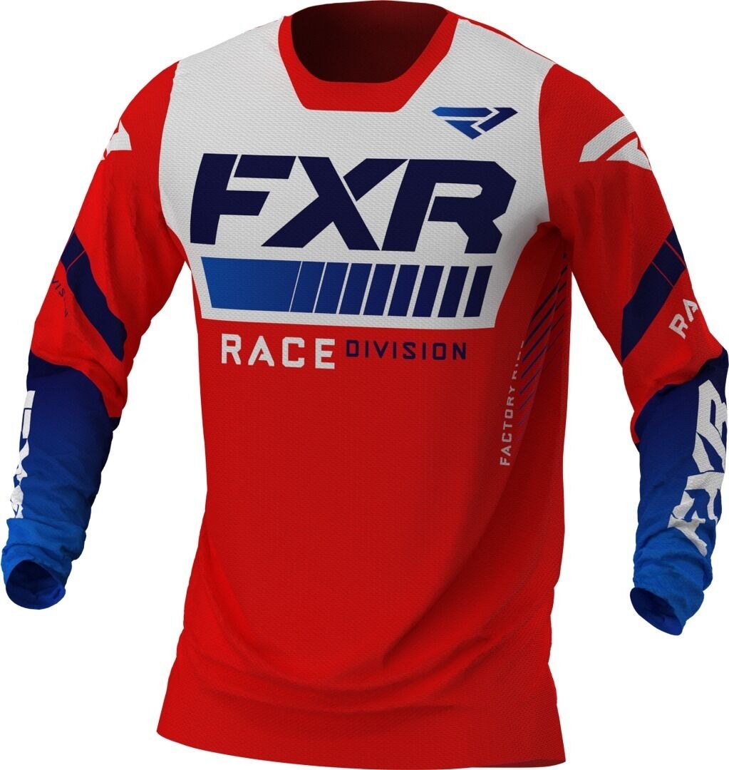 FXR Revo MX Gear Motocross Jersey - Blanco Rojo Azul (XL)