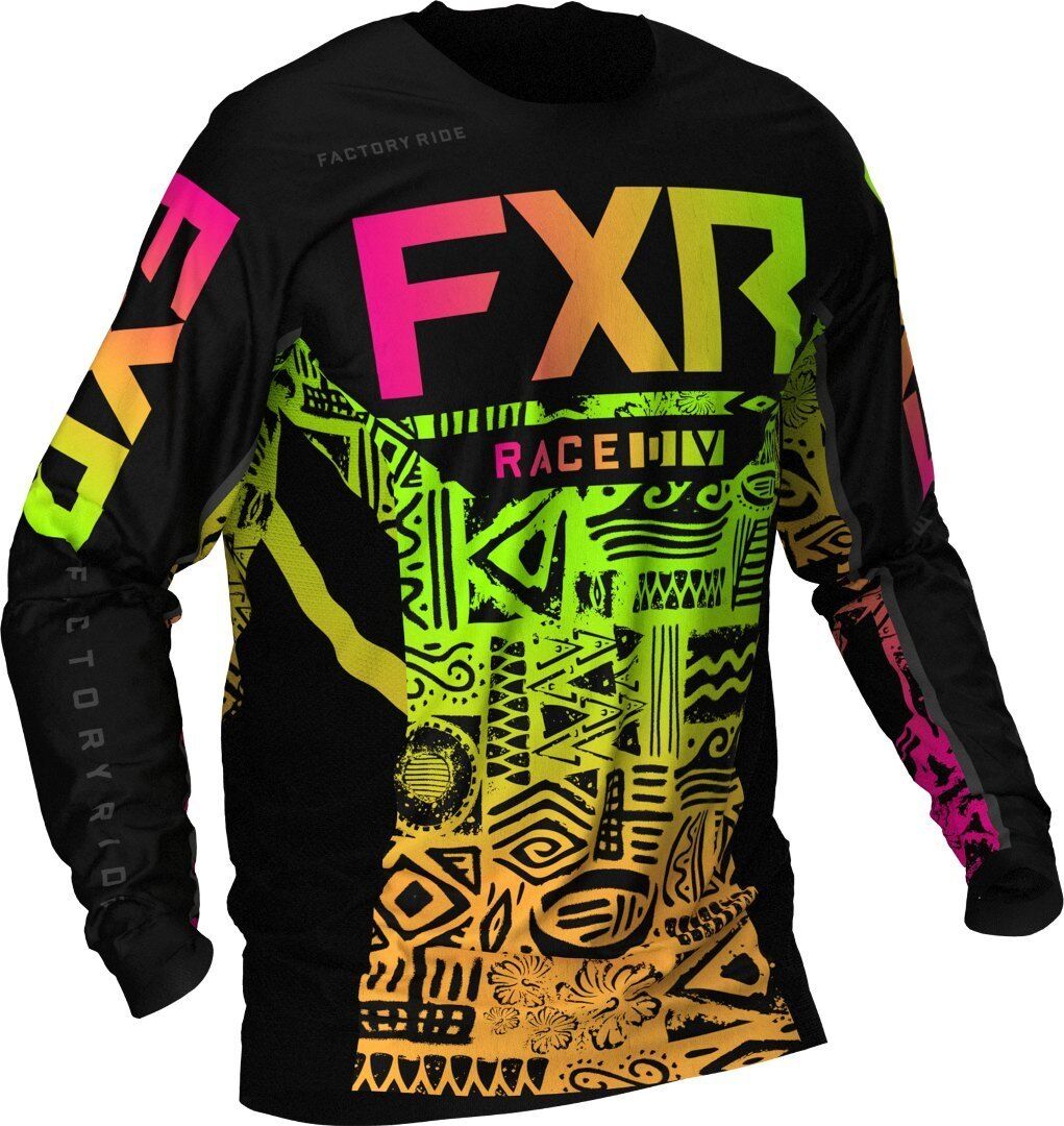 FXR Podium Aztec MX Gear Motocross Jersey - Negro Verde (XL)
