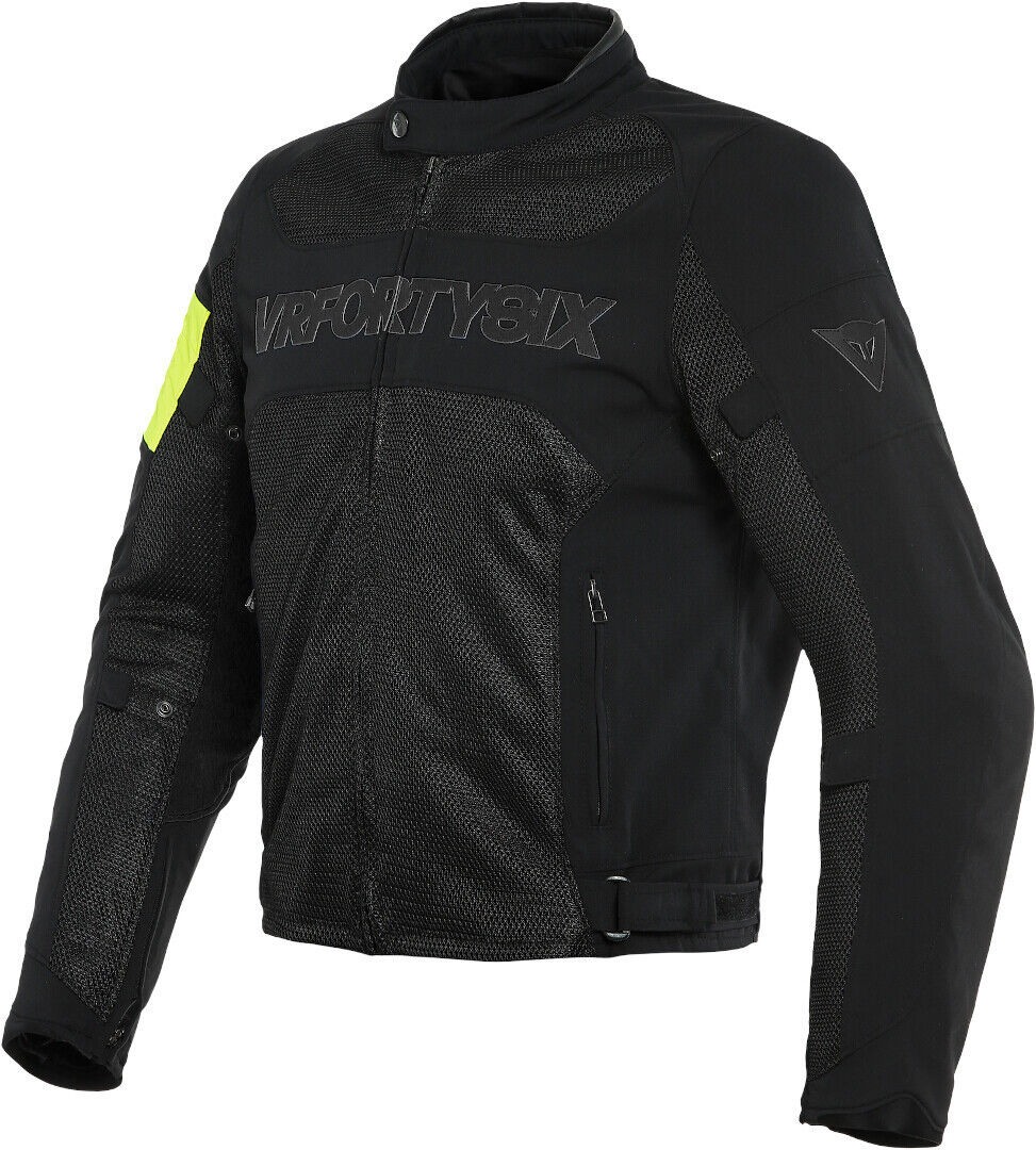 Dainese VR46 Grid Air Tex Chaqueta textil de motocicleta perforada - Negro Amarillo (56)