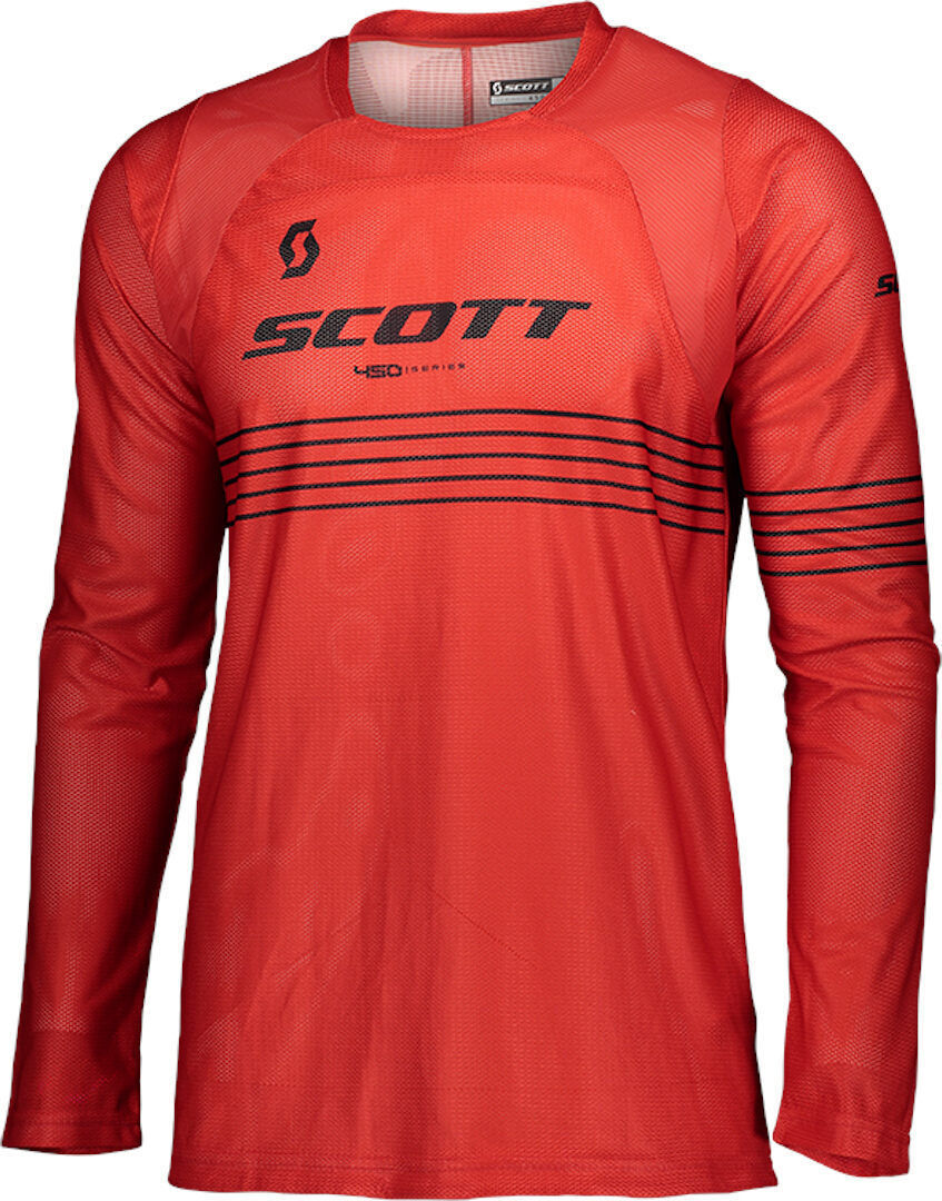 Scott 450 Angled Light Motocross Jersey - Negro Rojo (XL)