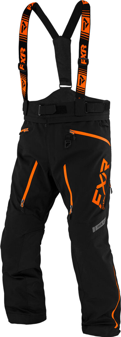 FXR Mission Lite Pantalones Bib - Negro Naranja