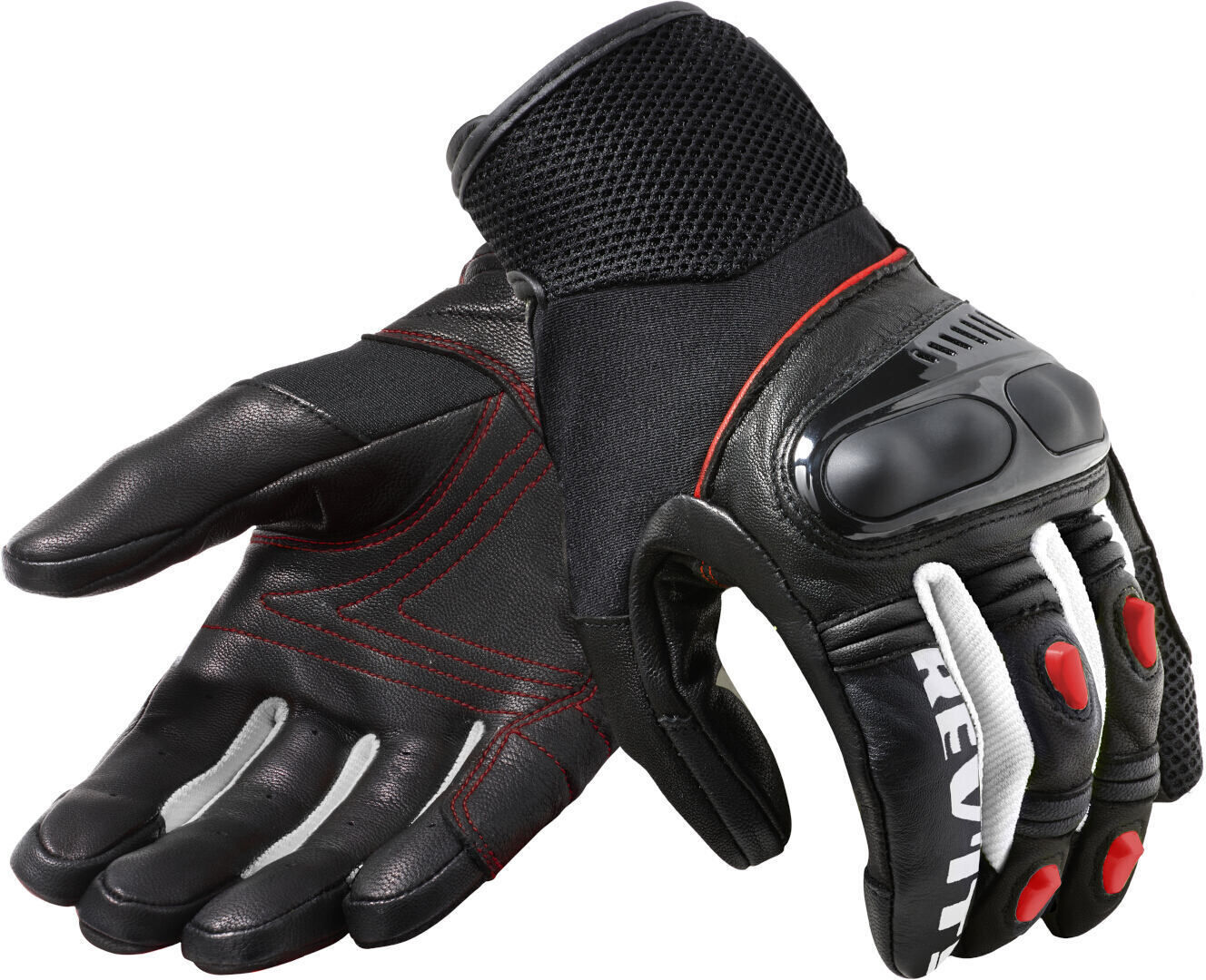 Revit Metric Guantes de motocicleta - Negro Rojo (2XL)