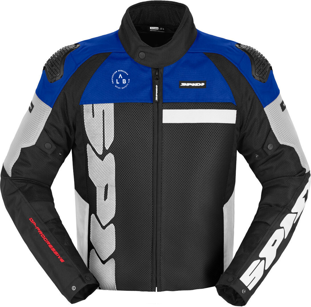 Spidi Progressive Net WindOut Chaqueta textil para motocicleta - Negro Blanco Rojo Azul (3XL)