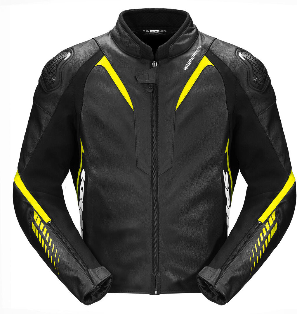 Spidi NKD-1 Chaqueta de cuero para motocicleta - Negro Amarillo (54)