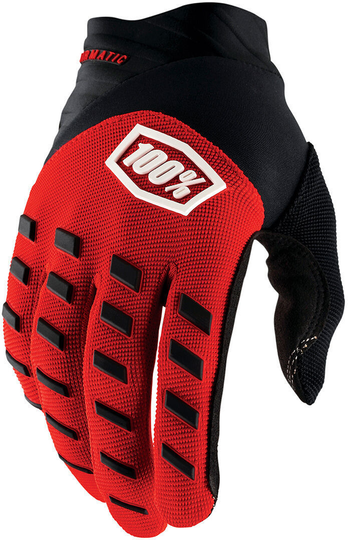 100% Airmatic Guantes de bicicleta - Negro Rojo (M)