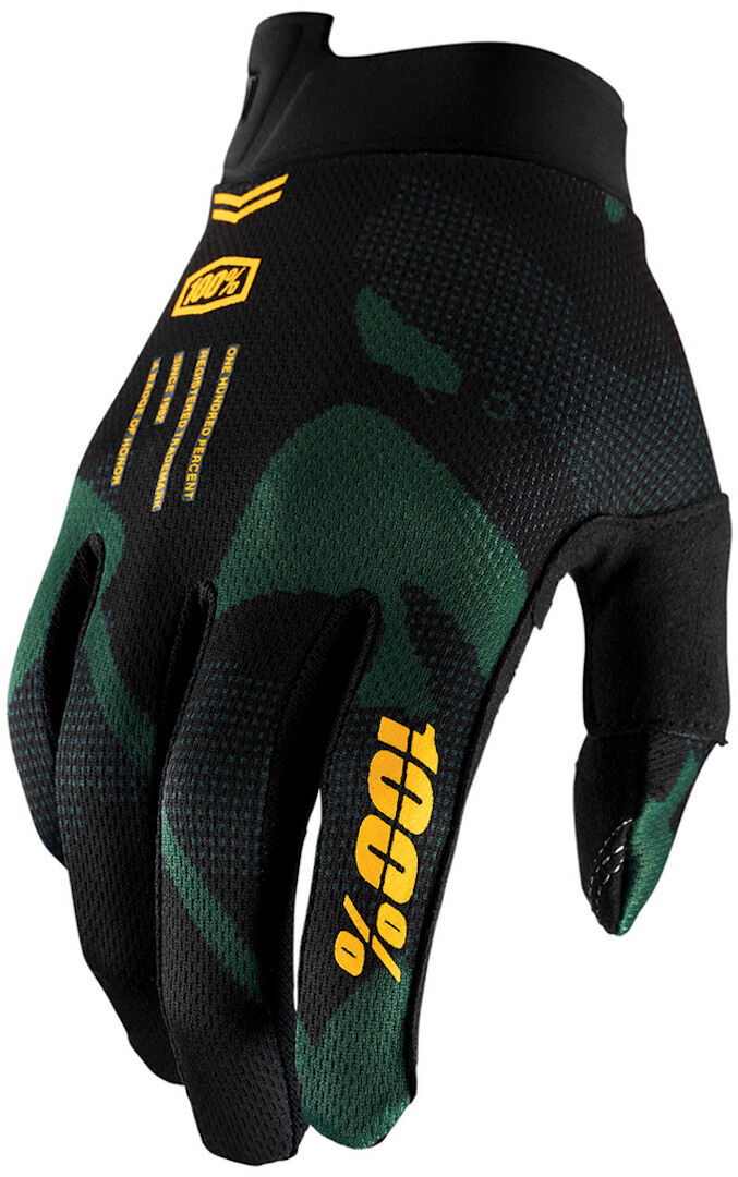 100% iTrack Sentinel Guantes de bicicleta - Negro Verde (XL)