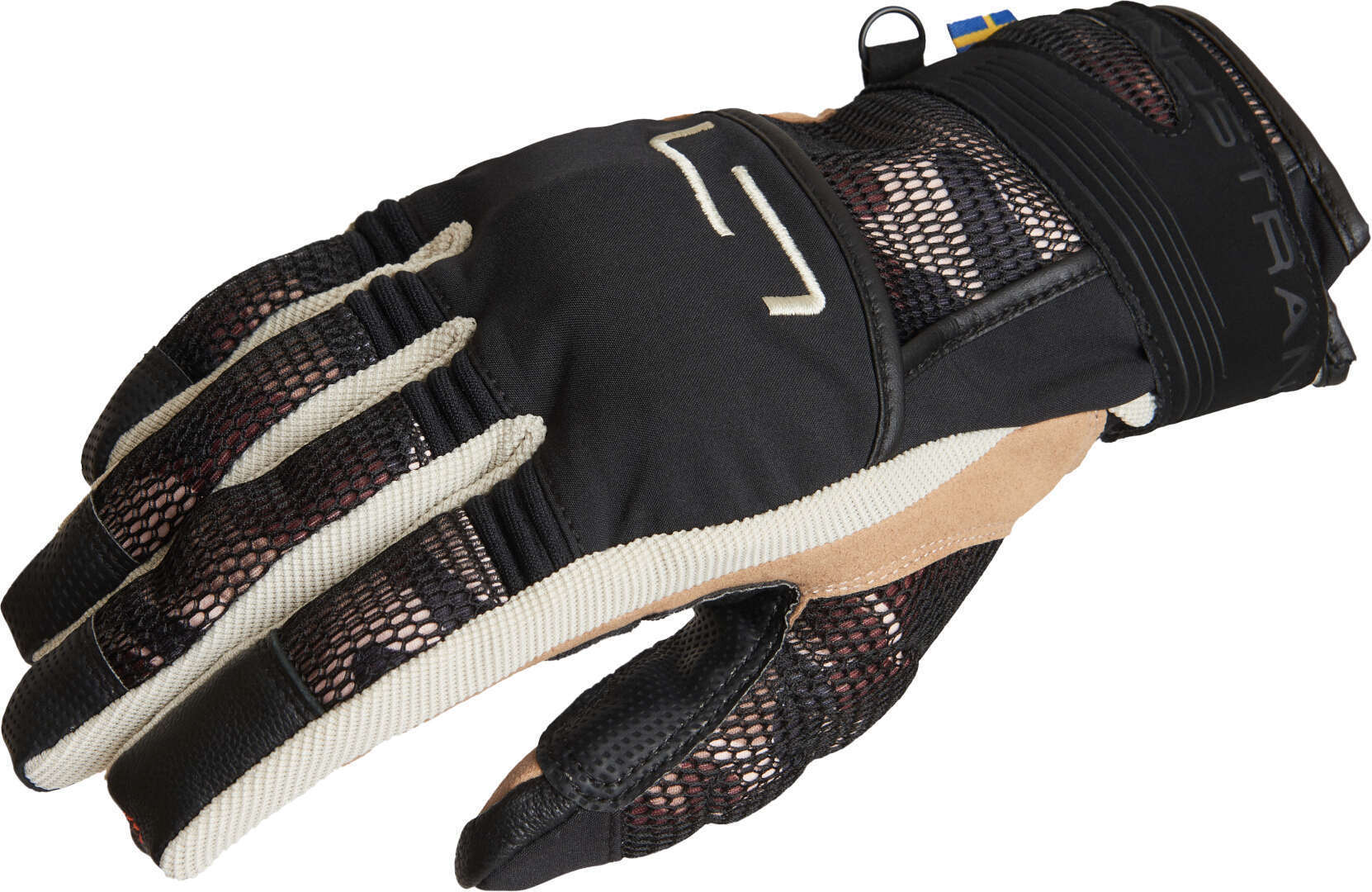 Lindstrands Nyhusen Guantes de motocicleta - Negro Verde Marrón Beige (S M)