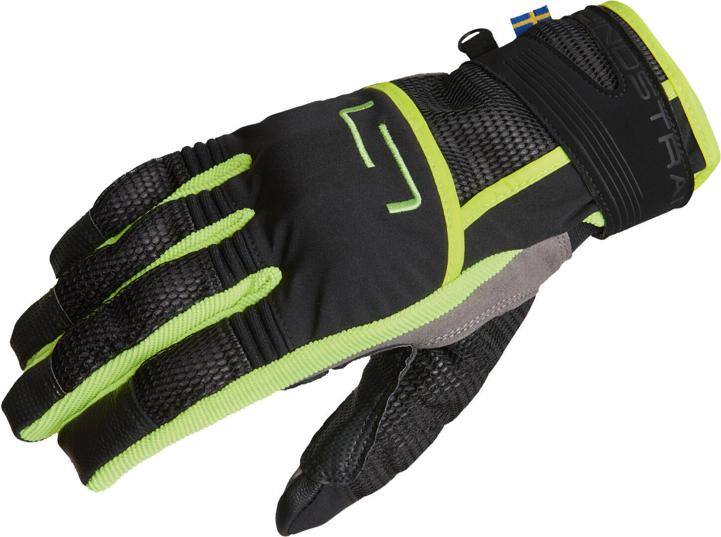 Lindstrands Nyhusen Guantes de motocicleta - Negro Verde (2XL)