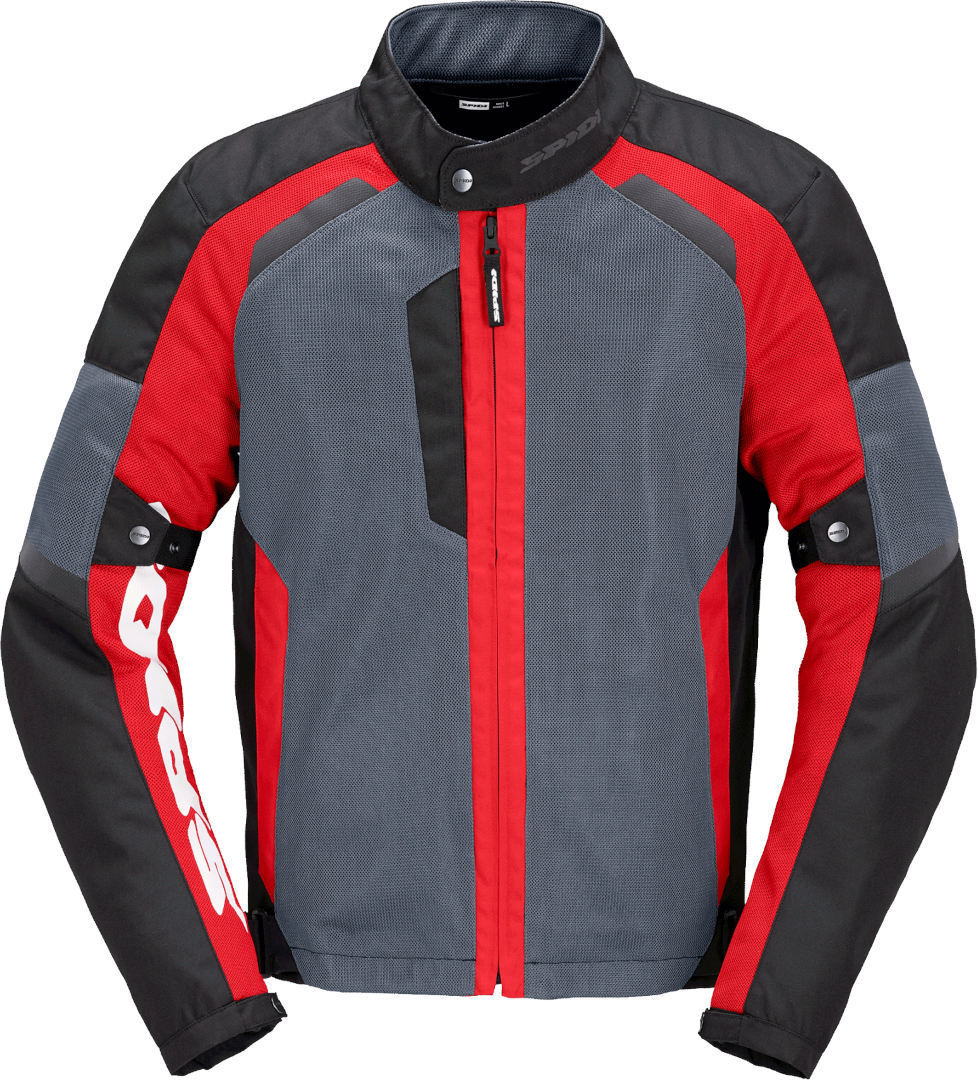 Spidi Tek Net Chaqueta de motocicleta - Negro Gris Rojo (2XL)