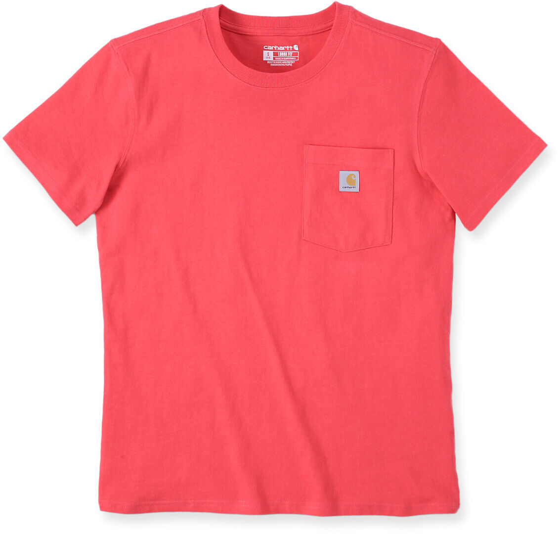 Carhartt Loose Fit Heavyweight K87 Pocket Camiseta de damas - Rojo (XS)