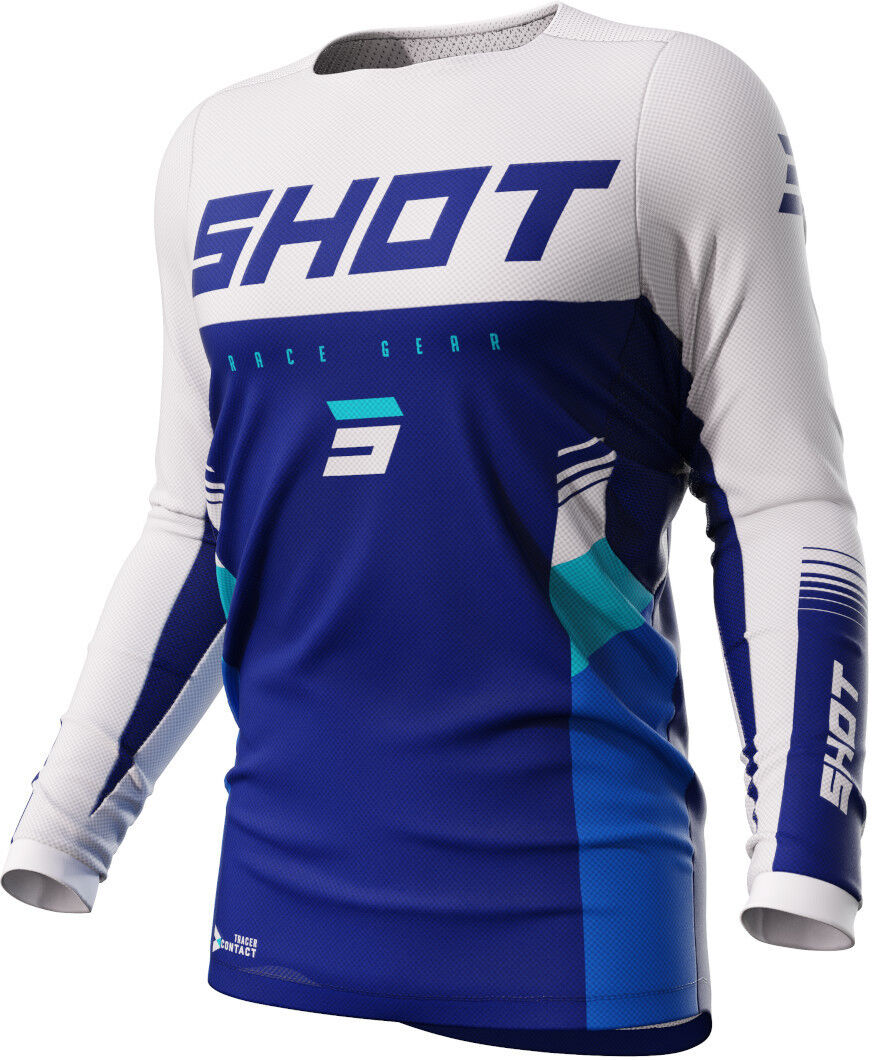 Shot Contact Tracer Maillot de Motocross - Blanco Azul (3XL)