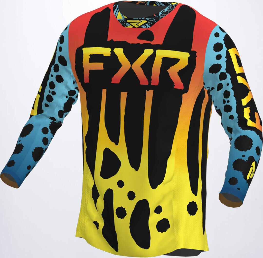 FXR Podium 2023 Maillot de Motocross - Azul Amarillo (2XL)