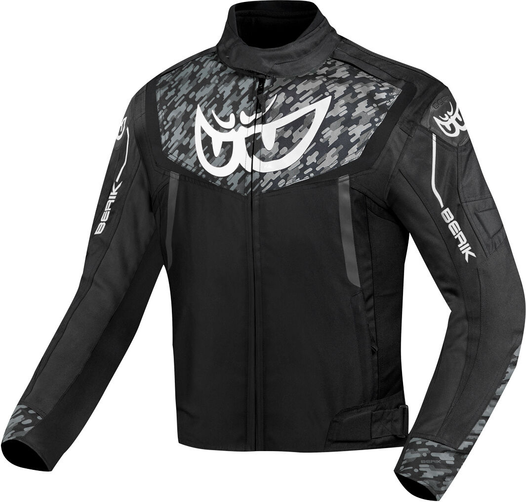 Berik Camo Street Chaqueta textil impermeable para motocicletas - Negro Blanco (56)