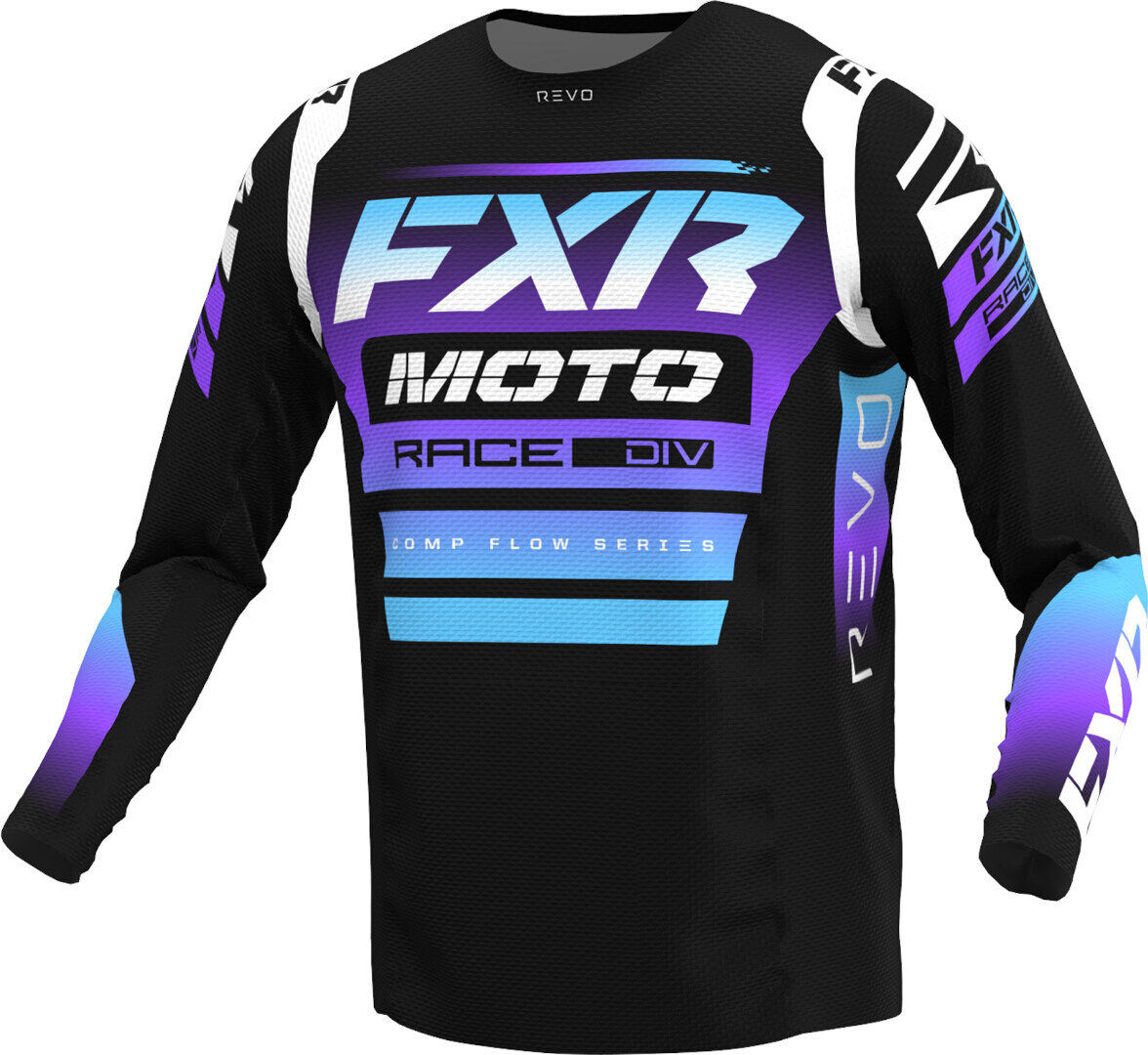 FXR Revo Comp Maillot Juvenil de Motocross - Negro Lila (S)