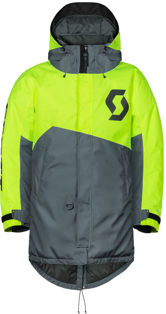 Scott Warm-Up Abrigo para motos de nieve - Negro Gris Amarillo (2XS XS)