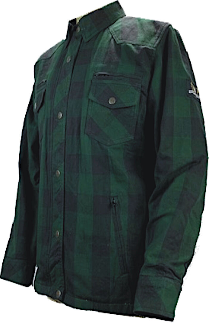 Bores Lumberjack Premium Camisa de moto - Negro Verde (2XL)