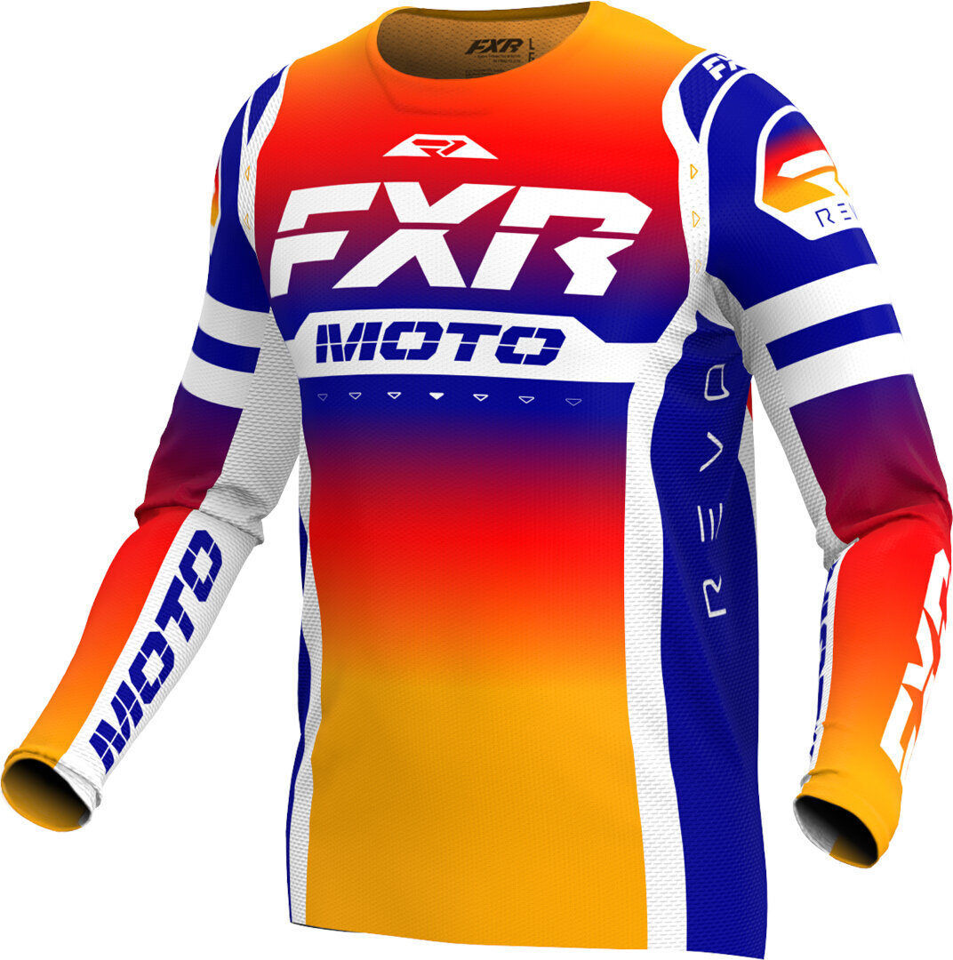 FXR Revo Pro LE Maillot de motocross - Blanco Azul Naranja (XL)