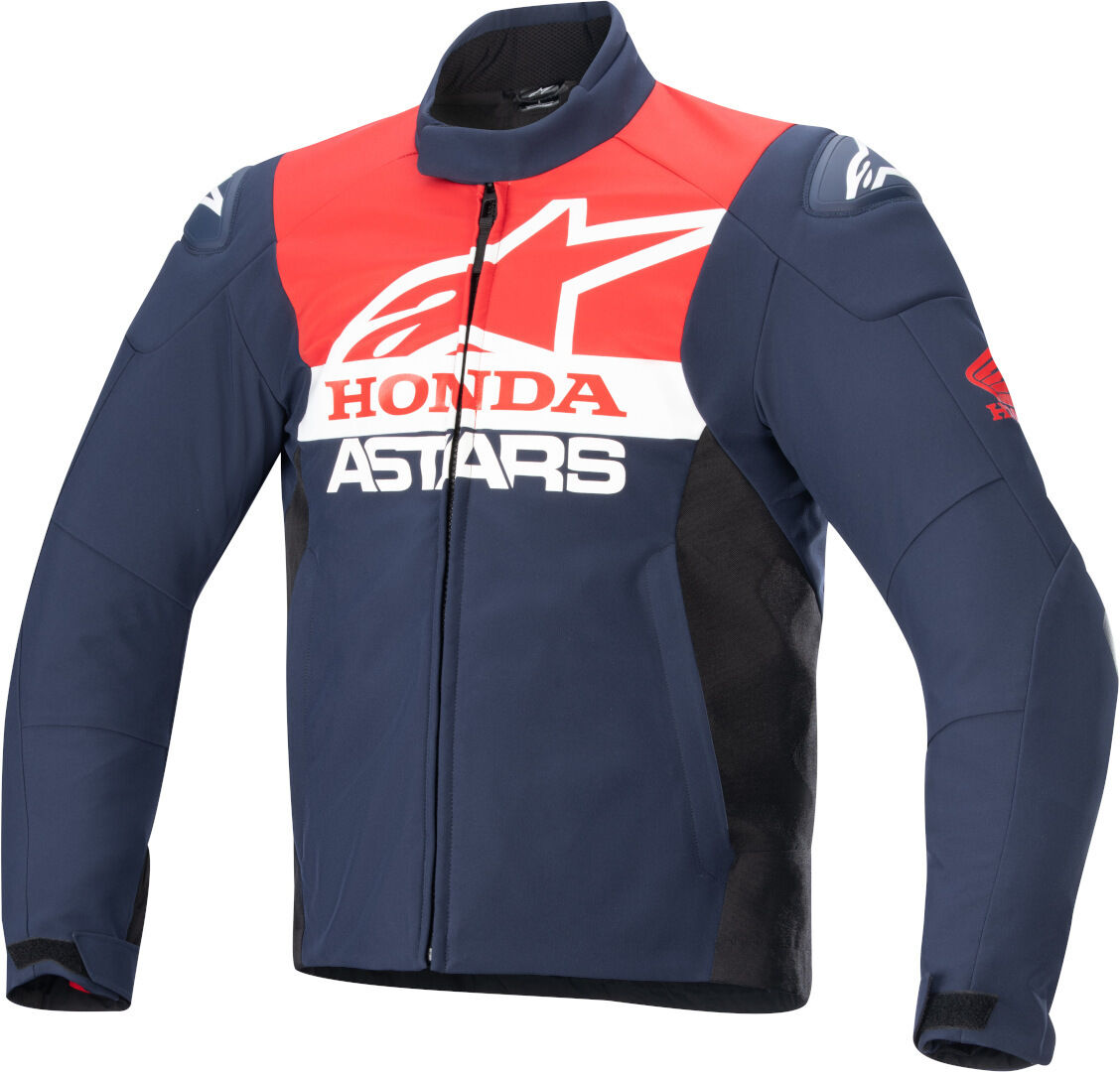 Alpinestars Honda SMX Softshell Chaqueta textil impermeable para motocicletas - Negro Rojo Azul (3XL)