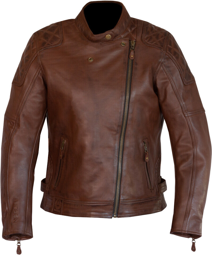 Merlin Bristol D3O Cafe Chaqueta de cuero para damas - Marrón (S)