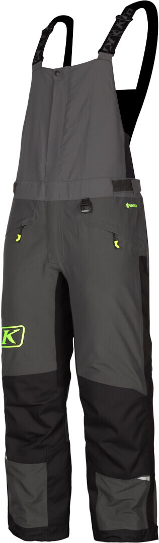 Klim ate 2022 Pantalones baberos para motos de nieve - Negro Gris (L)