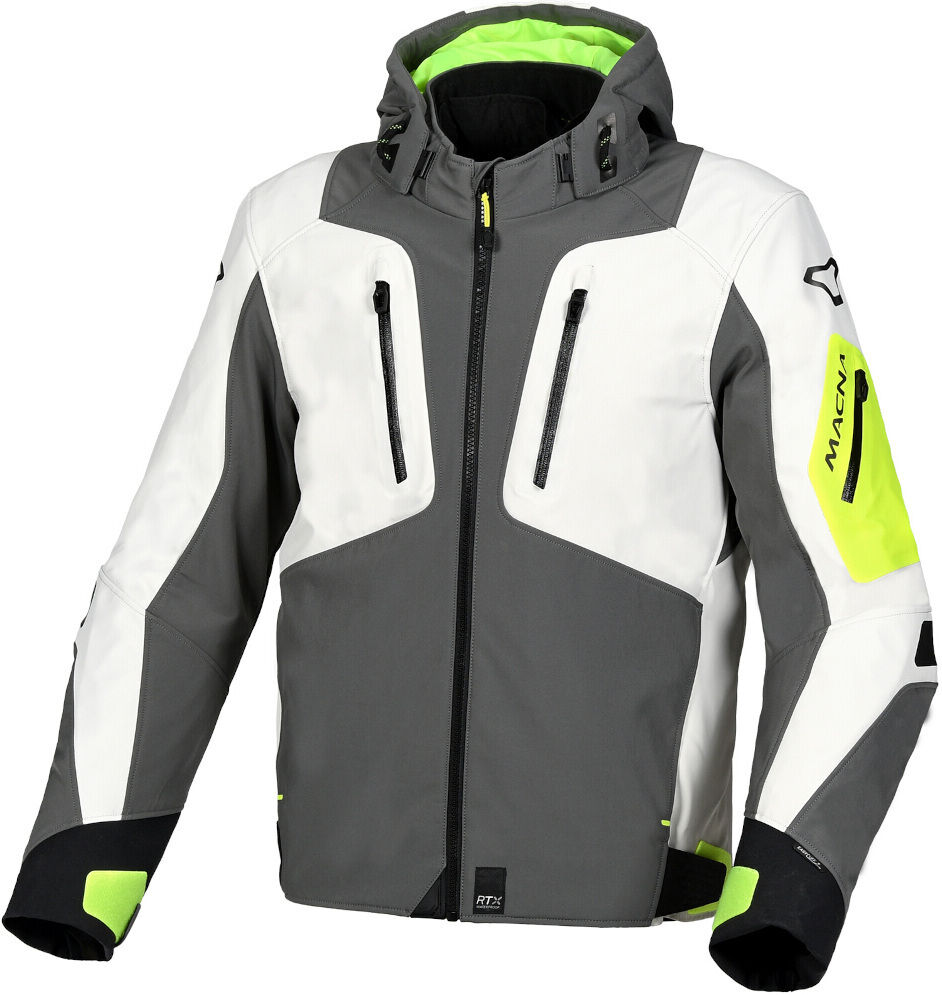 Macna Angle chaqueta textil impermeable para motocicletas - Gris Amarillo (M)