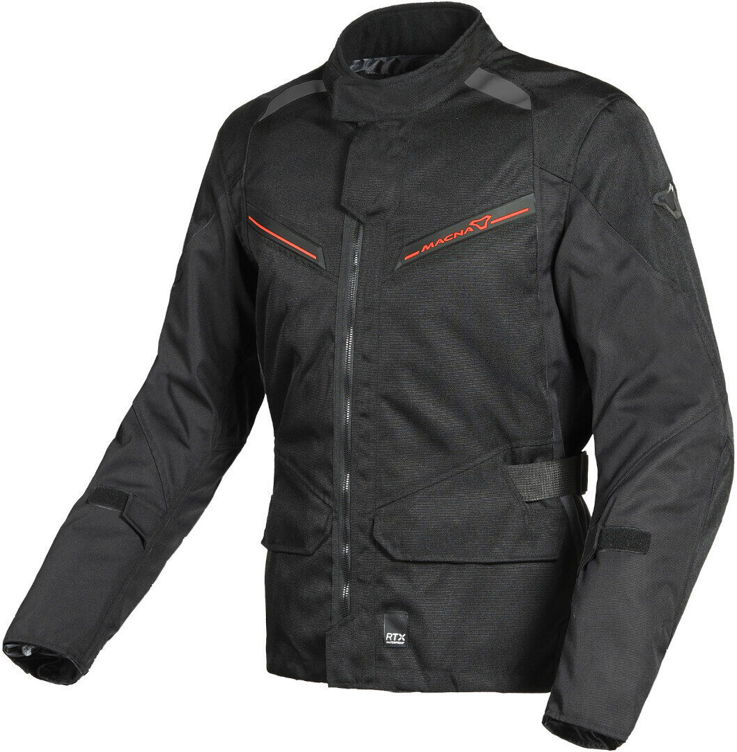 Macna Murano chaqueta textil impermeable para motocicletas - Negro Rojo (L)
