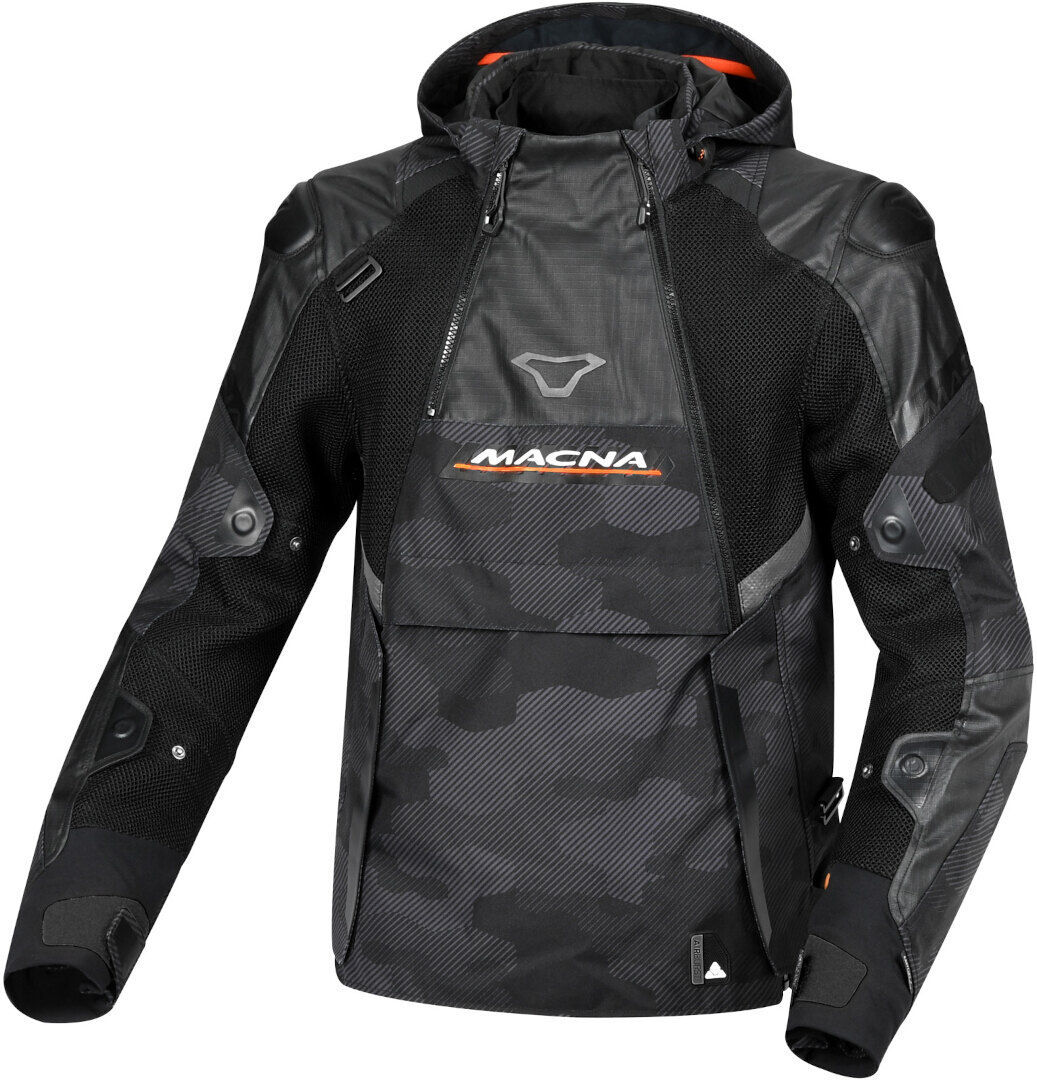 Macna Bradical Camo chaqueta textil impermeable para motocicletas - Negro Multicolor (XL)