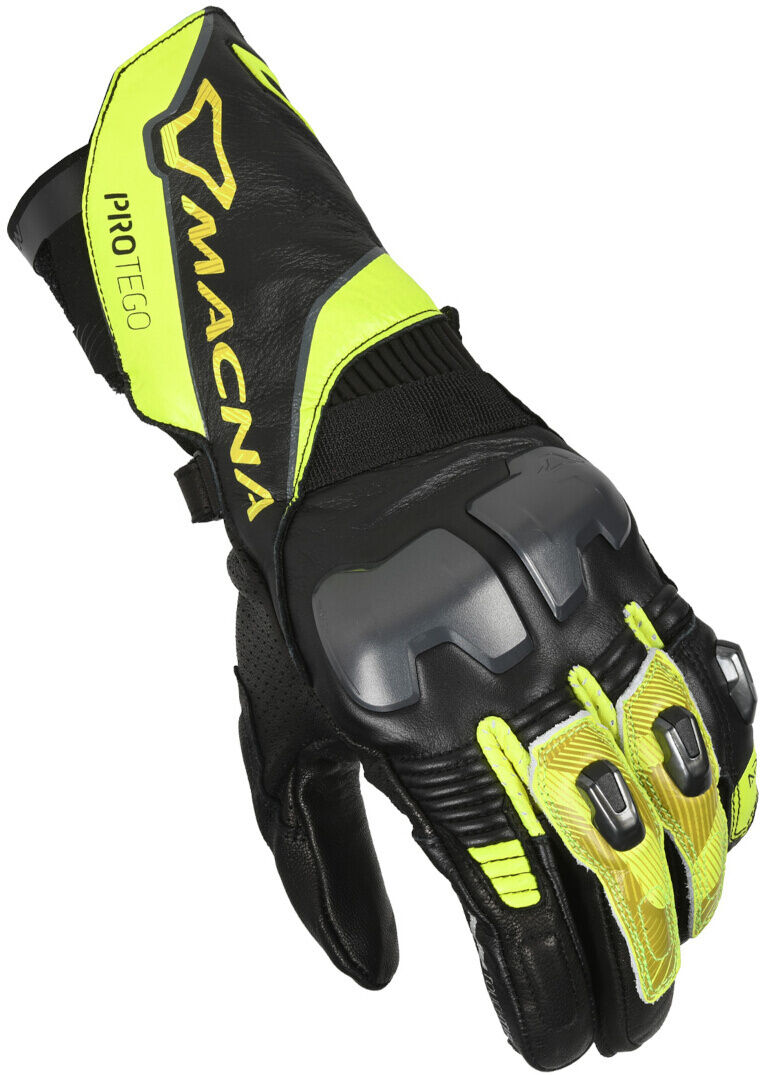 Macna Protego Guantes de motocicleta - Negro Amarillo (L)