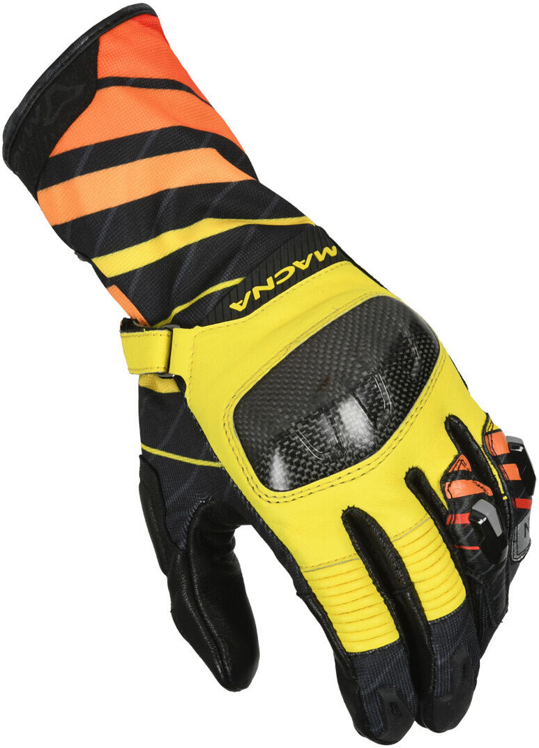 Macna Krown Guantes de moto perforados - Negro Amarillo (M)